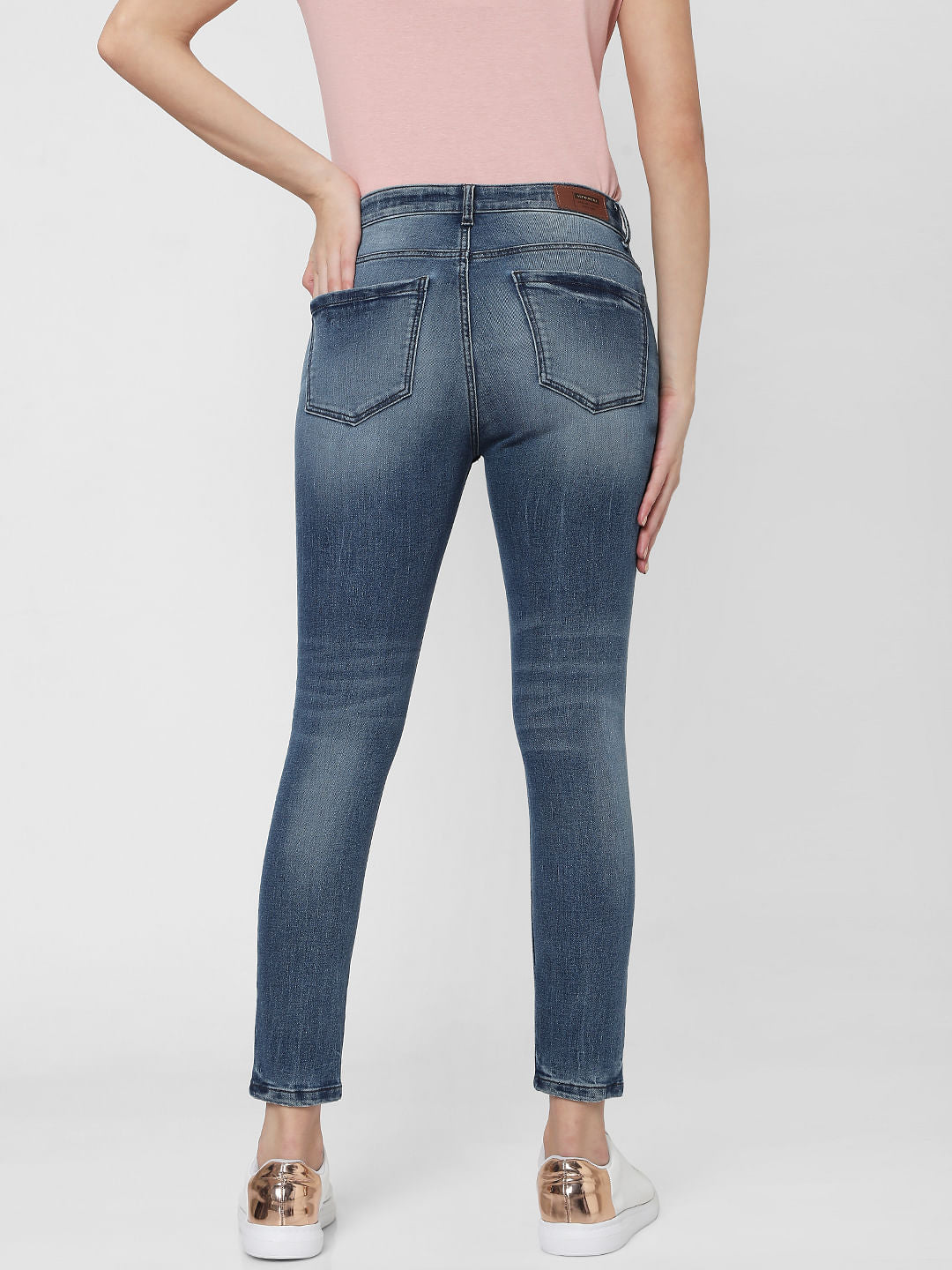 Blue Mid Rise Skinny Jeans