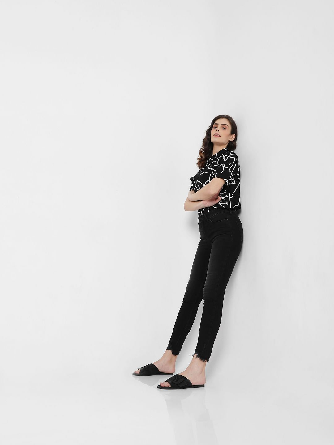 Black Mid Rise Skinny Jeans