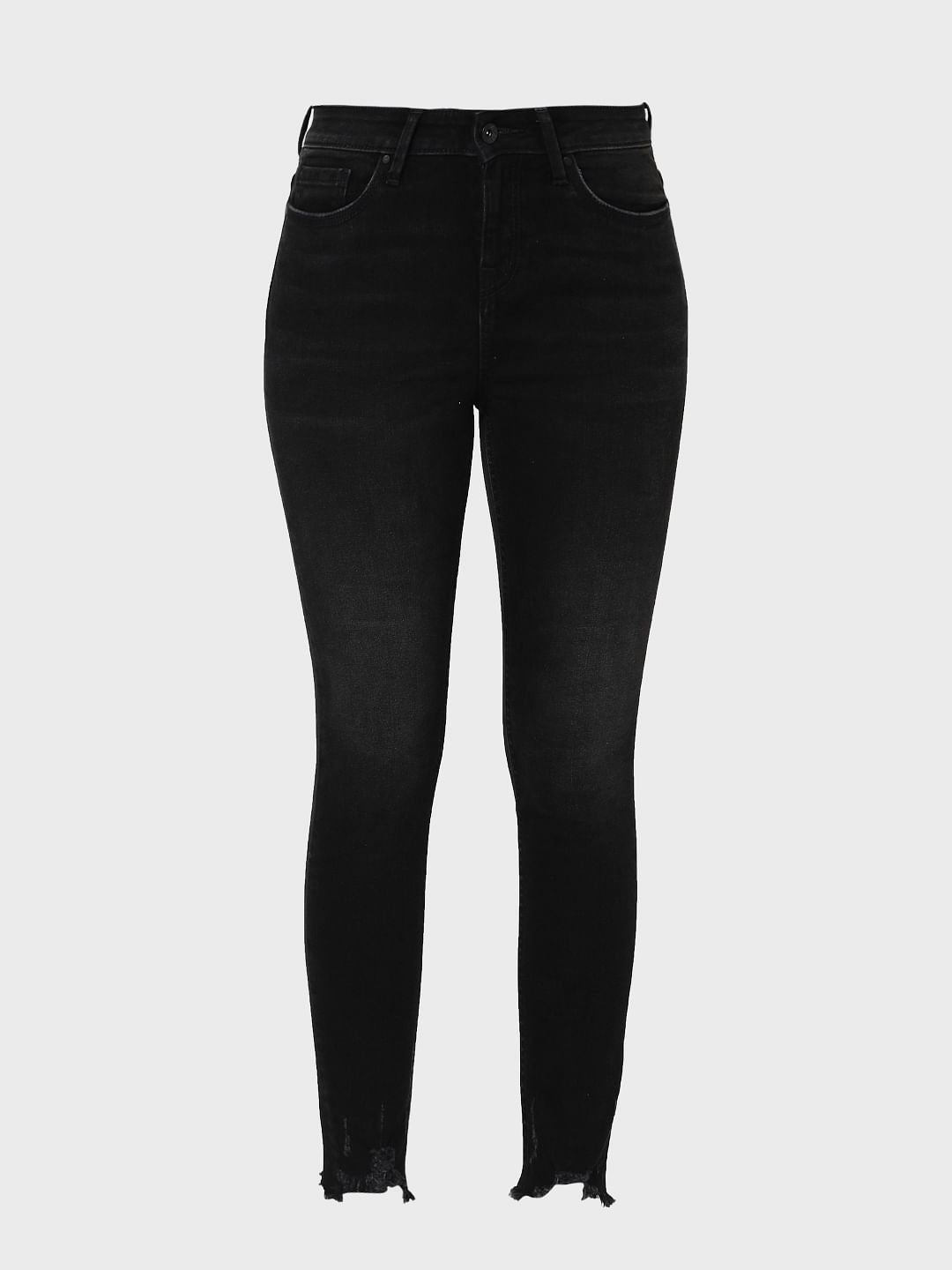 Black Mid Rise Skinny Jeans