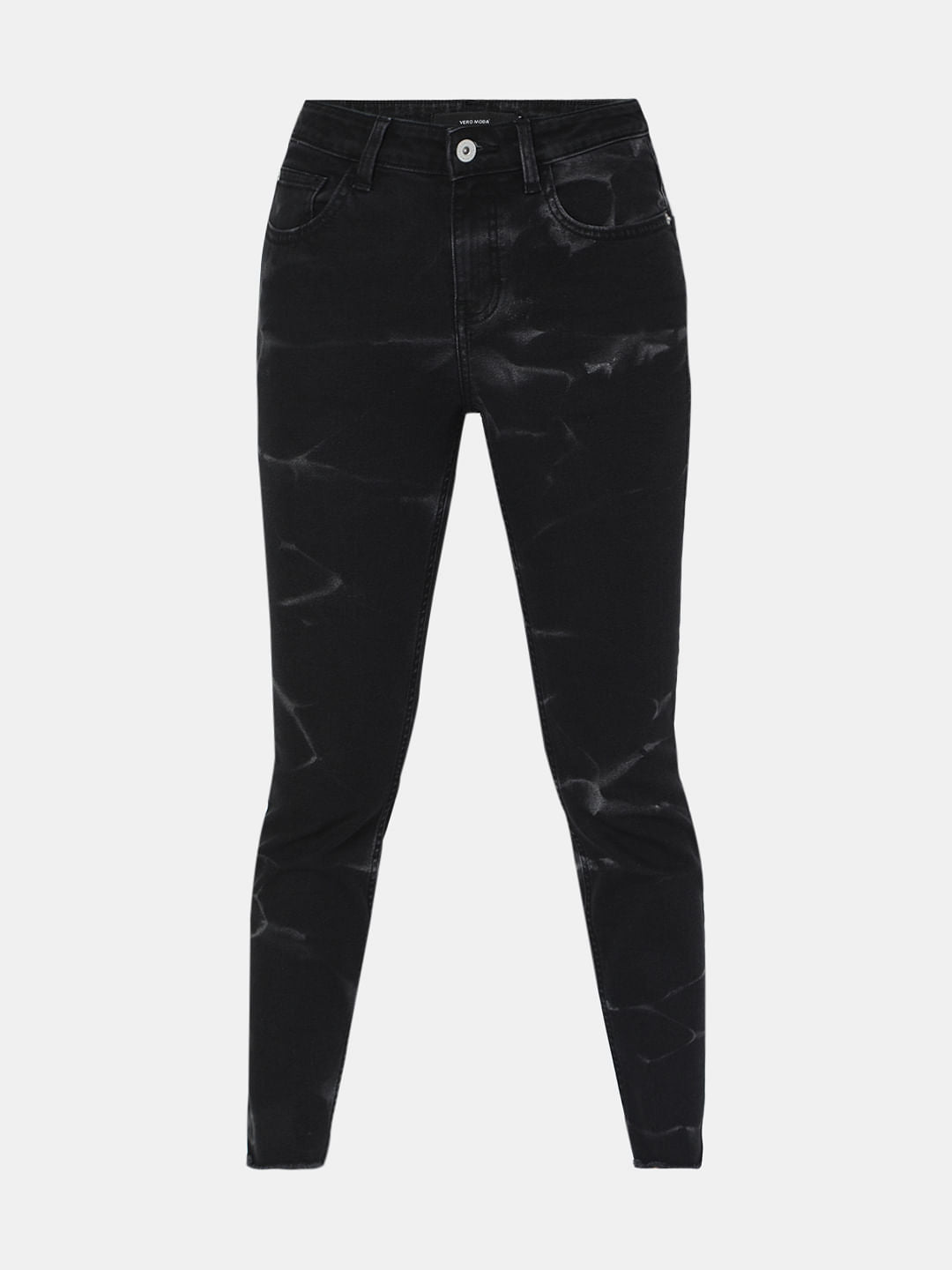 Black Self-Print Jade Straight Fit Jeans