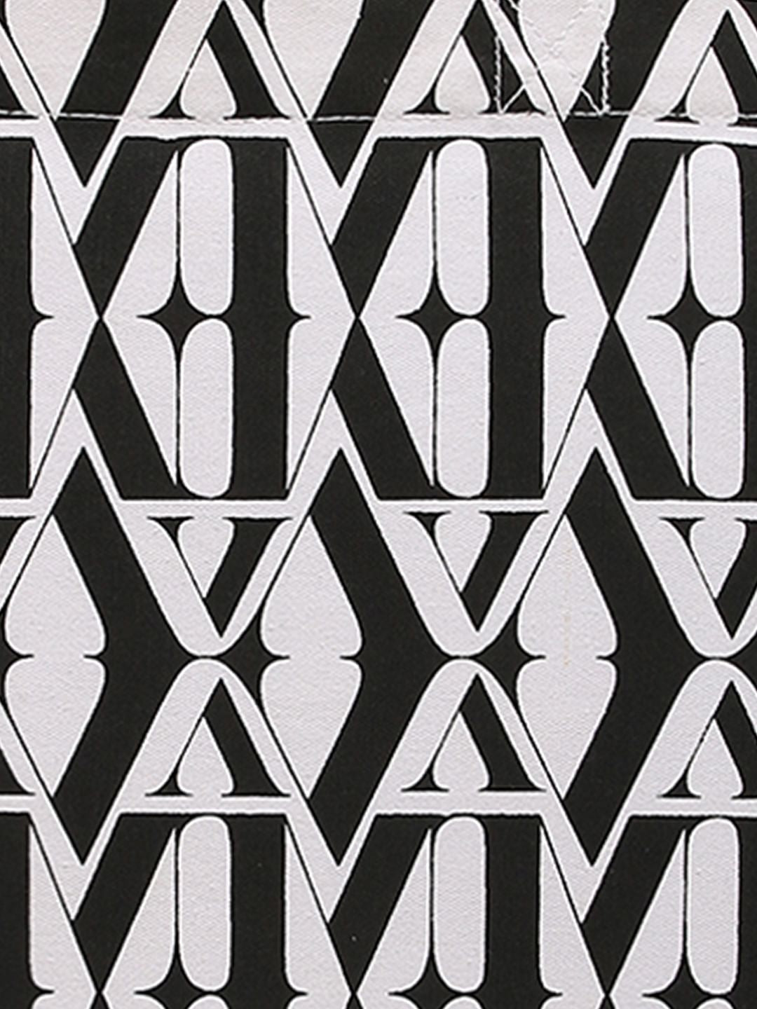 White Typographic Print Tote Bag