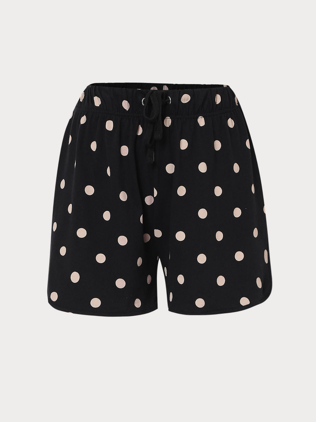 Black Polka Dot Shorts & T-Shirt Set