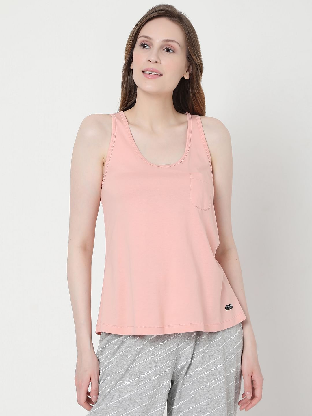 Pink & Grey Tank Top & Joggers Set
