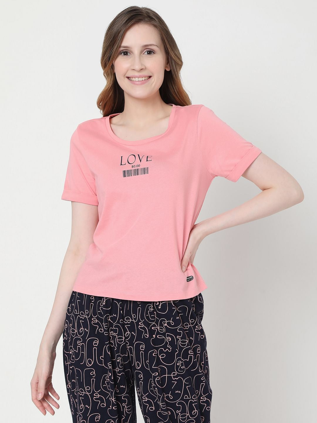 Pink & Blue Joggers & T-Shirt Set