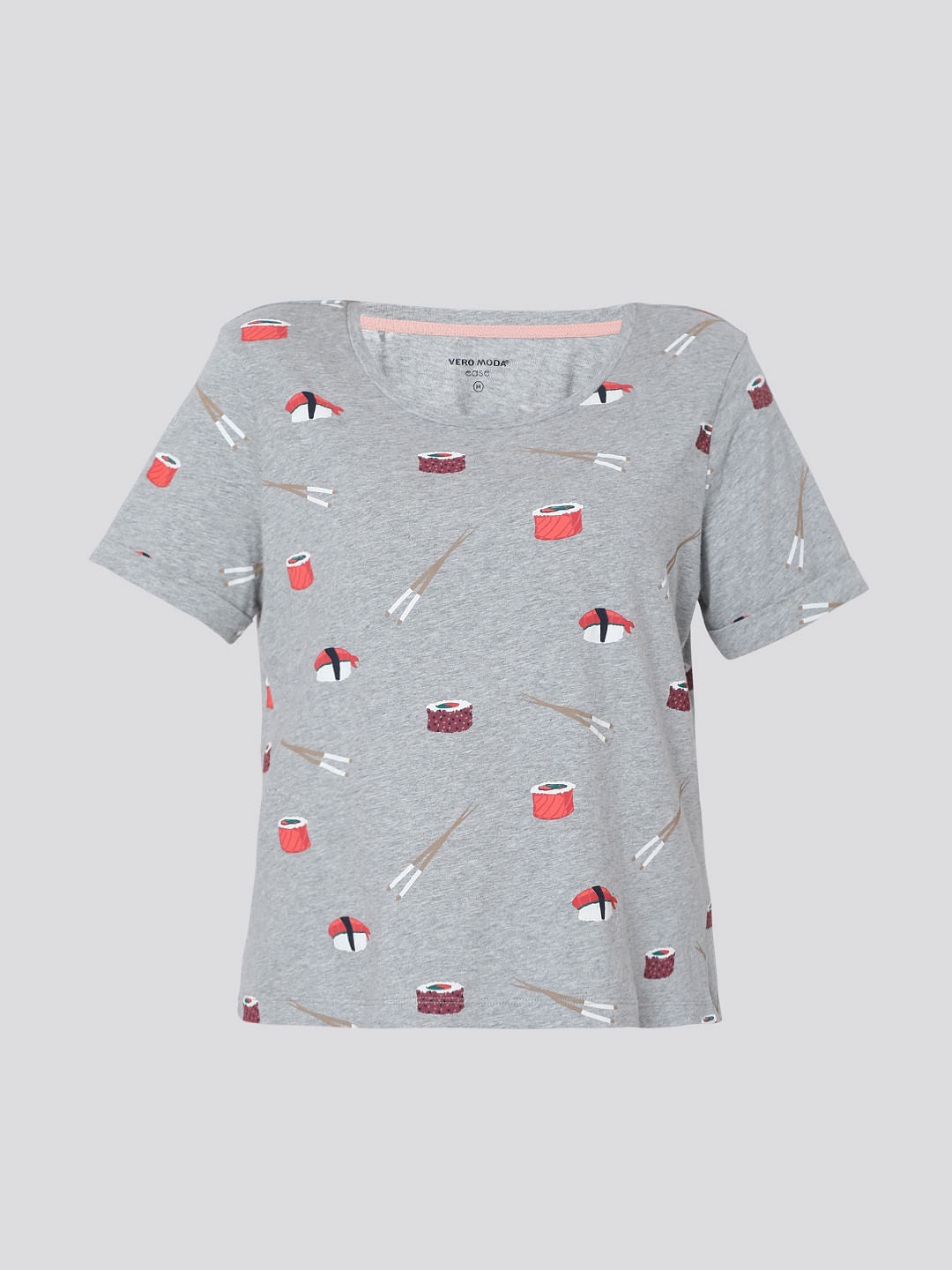 Grey Sushi Print Shorts & T-Shirt Set