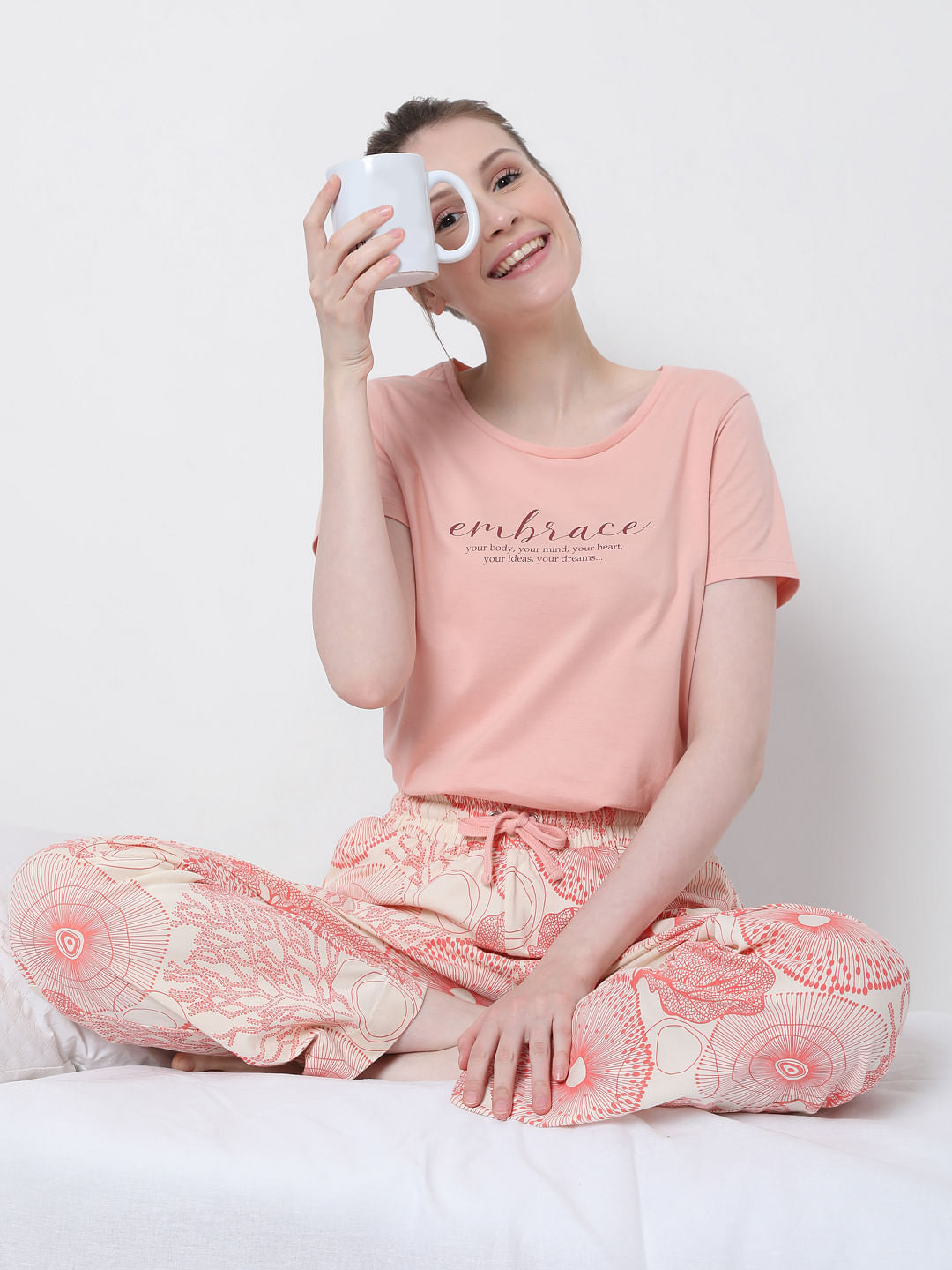 Pink Printed Pyjama Sets