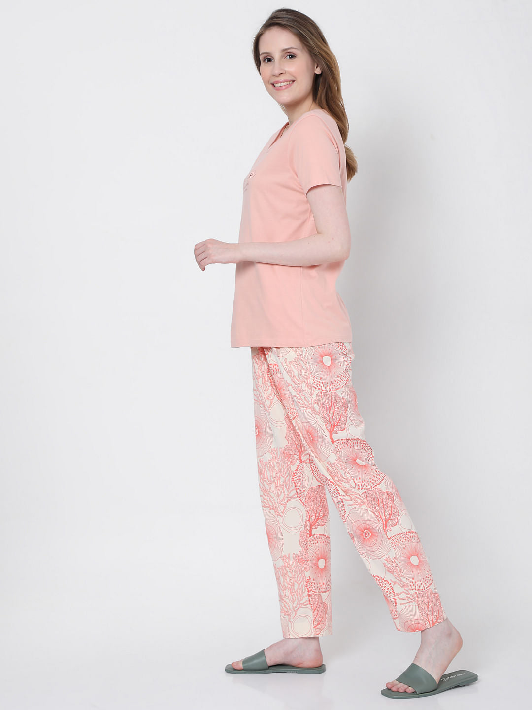Pink Printed Pyjama Sets