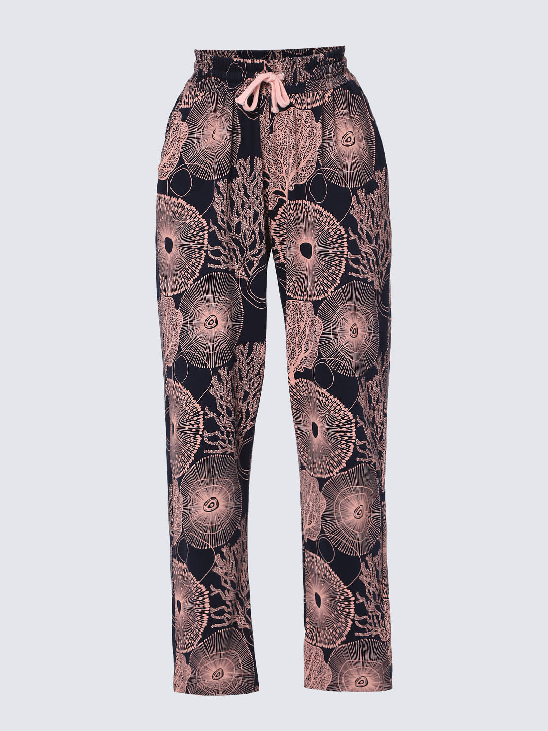 Navy Blue Printed Pyjama Set
