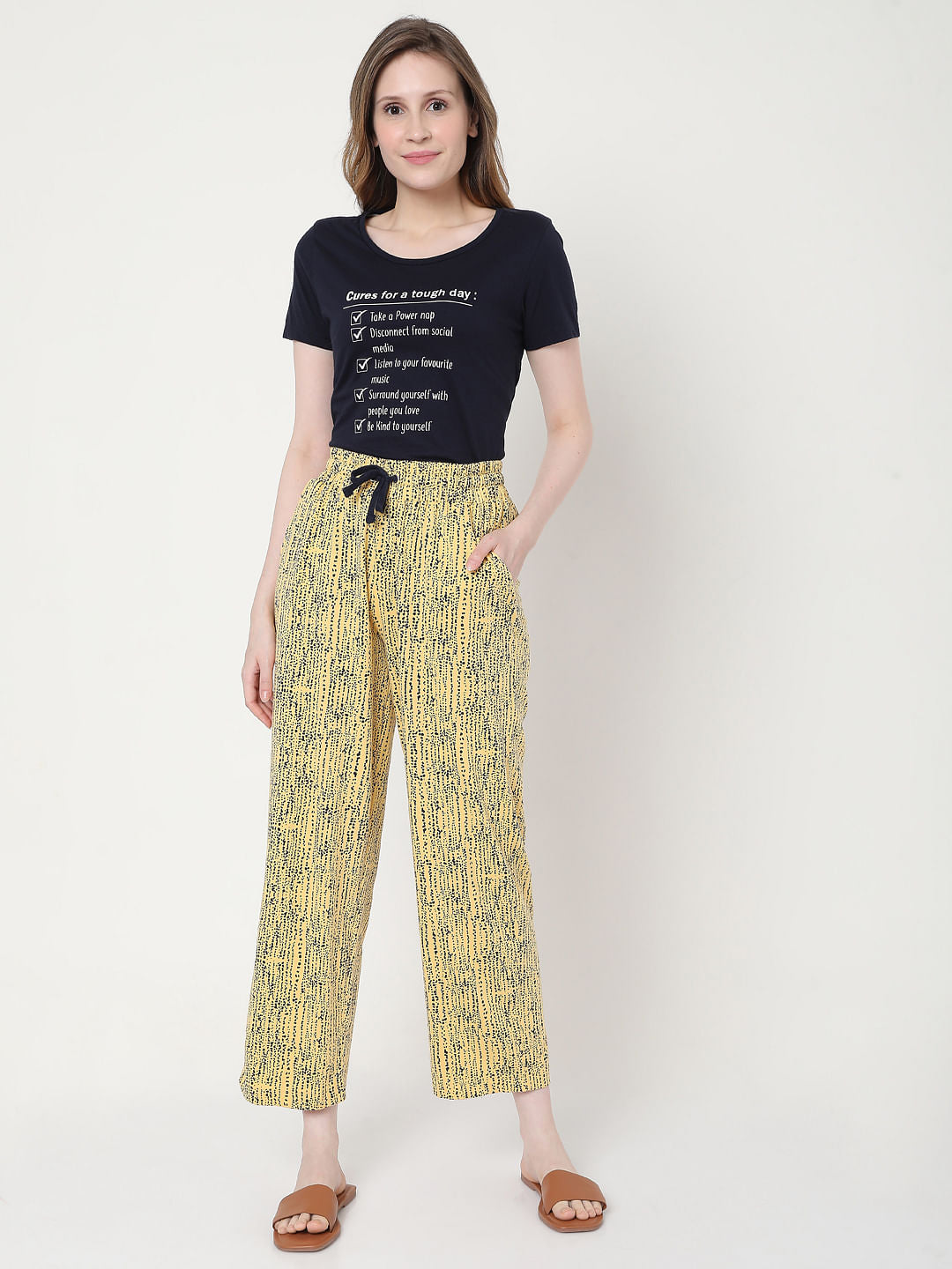 Black & Yellow Checklist Pyjama Set