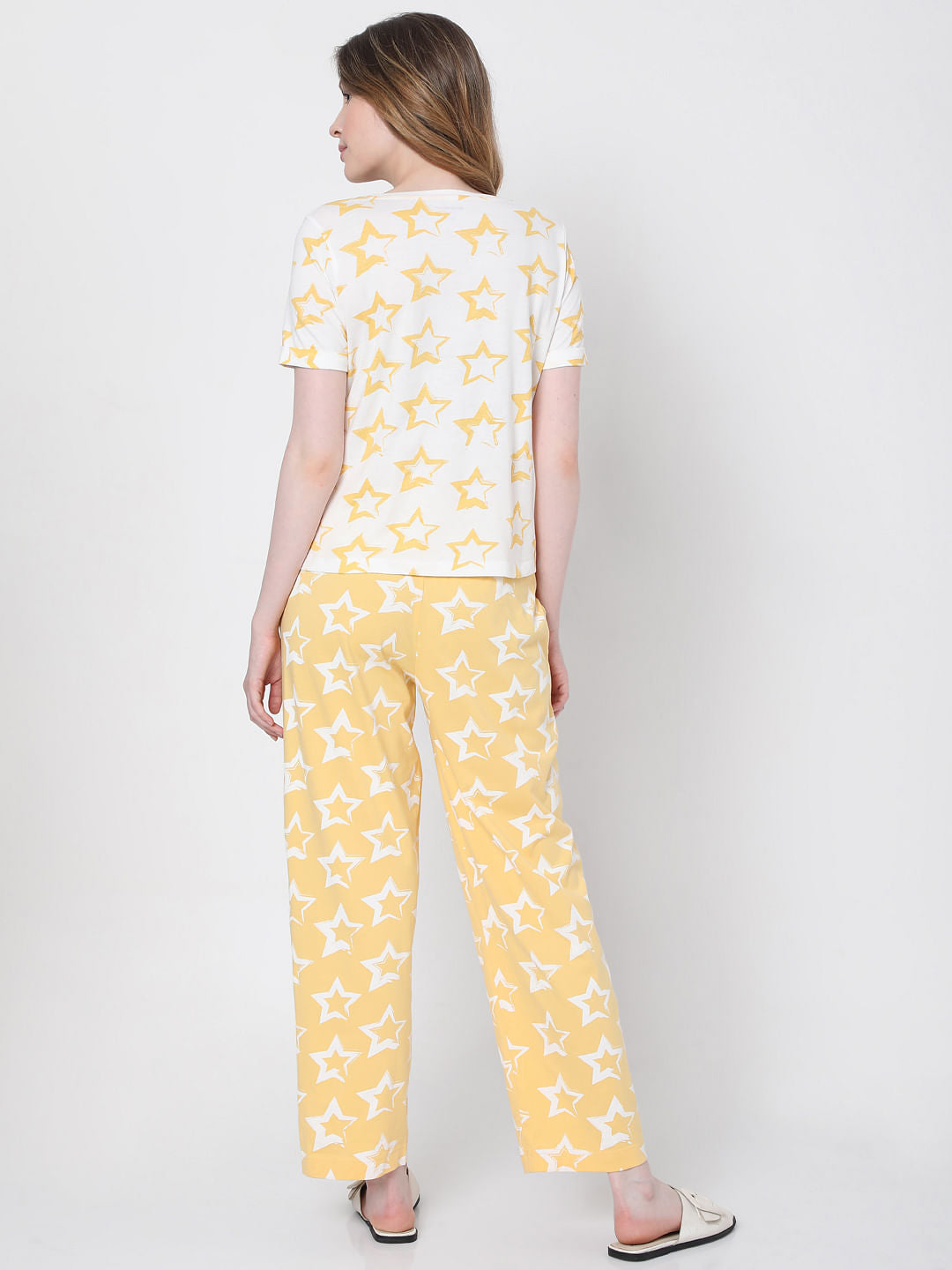 Yellow Star Print Pyjama Set
