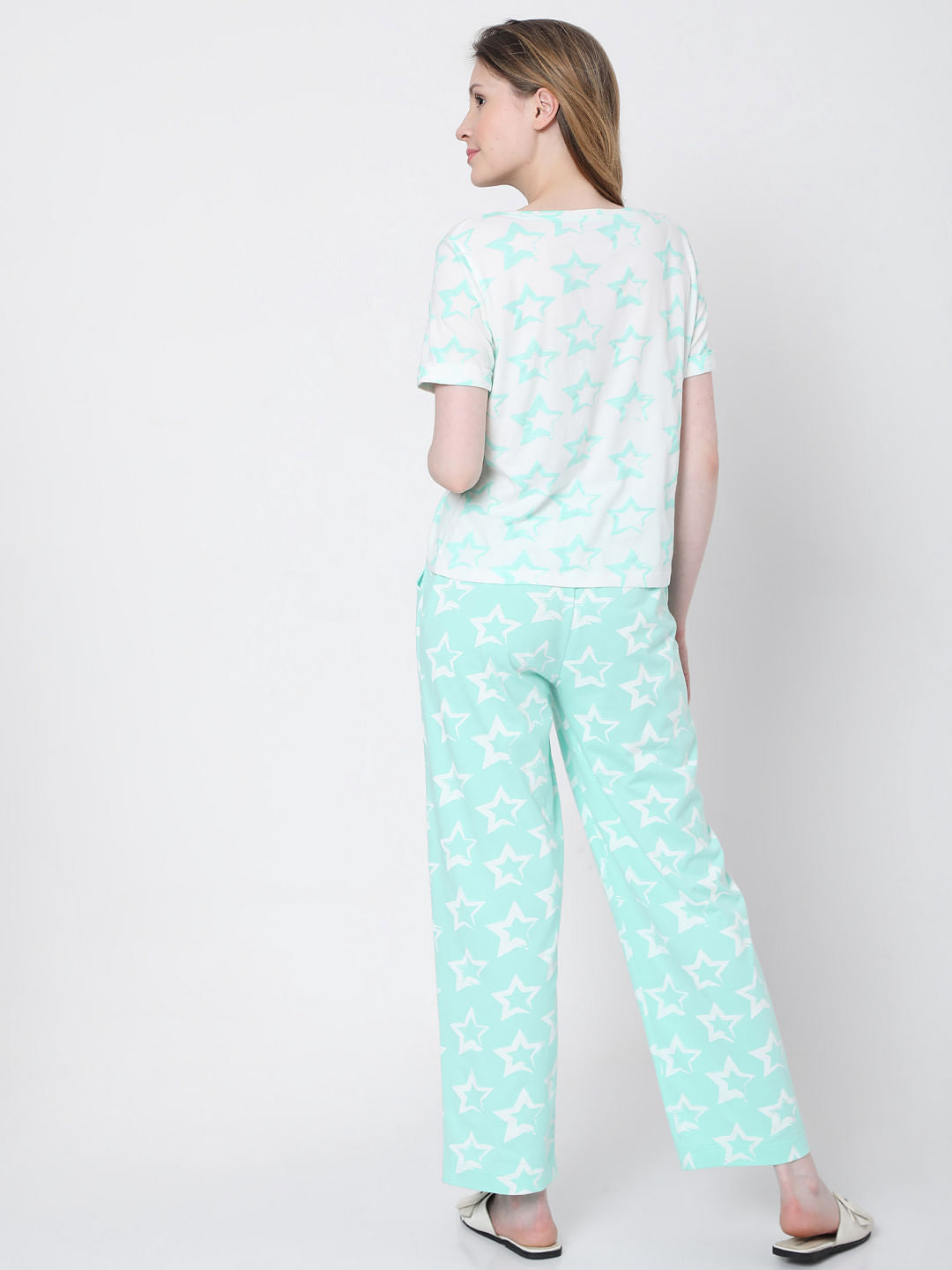 Green Star Print Pyjama Set