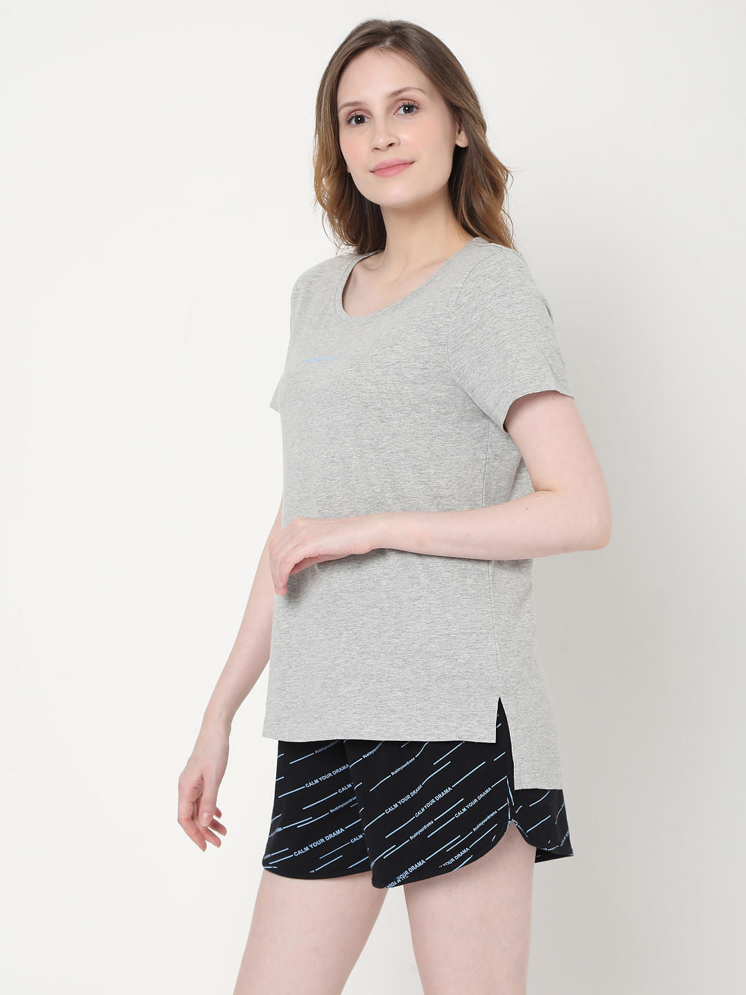 Grey T-Shirt & Shorts Set