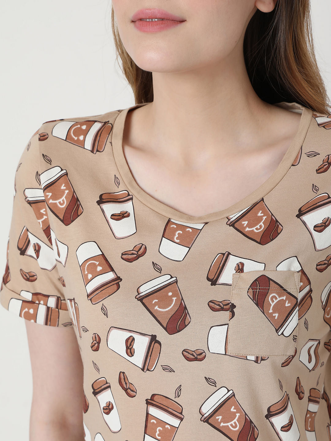 Brown Coffee Cup T-Shirt & Joggers Set