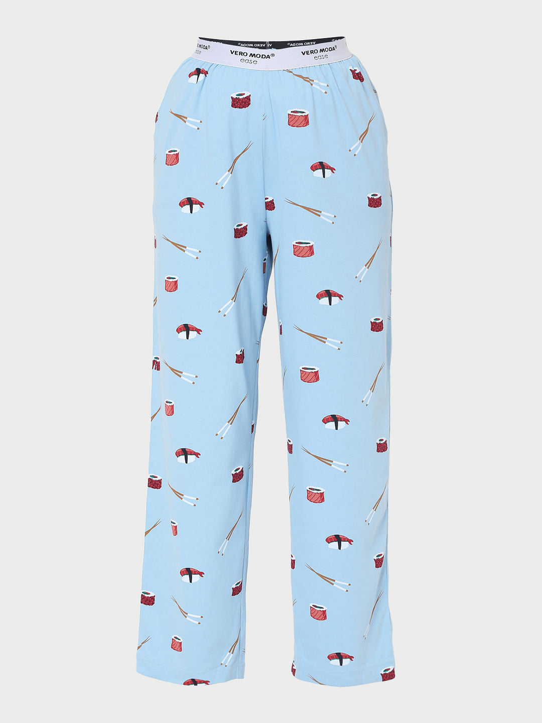 White & Blue Sushi Print Pyjama Set