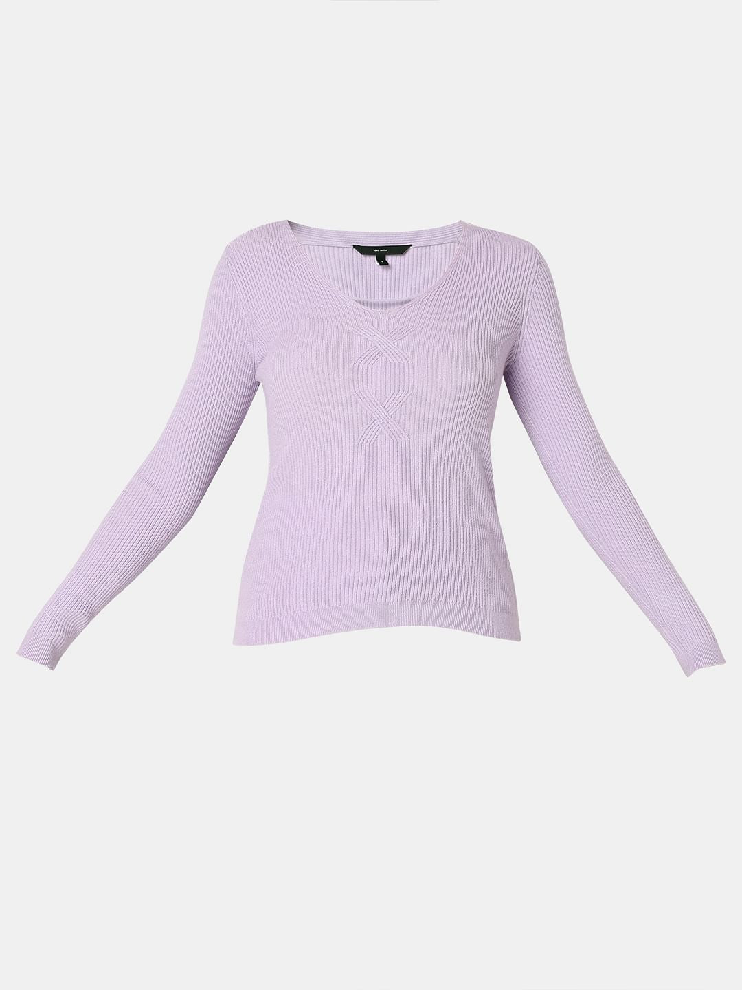 Lilac Ribbed Knit Top