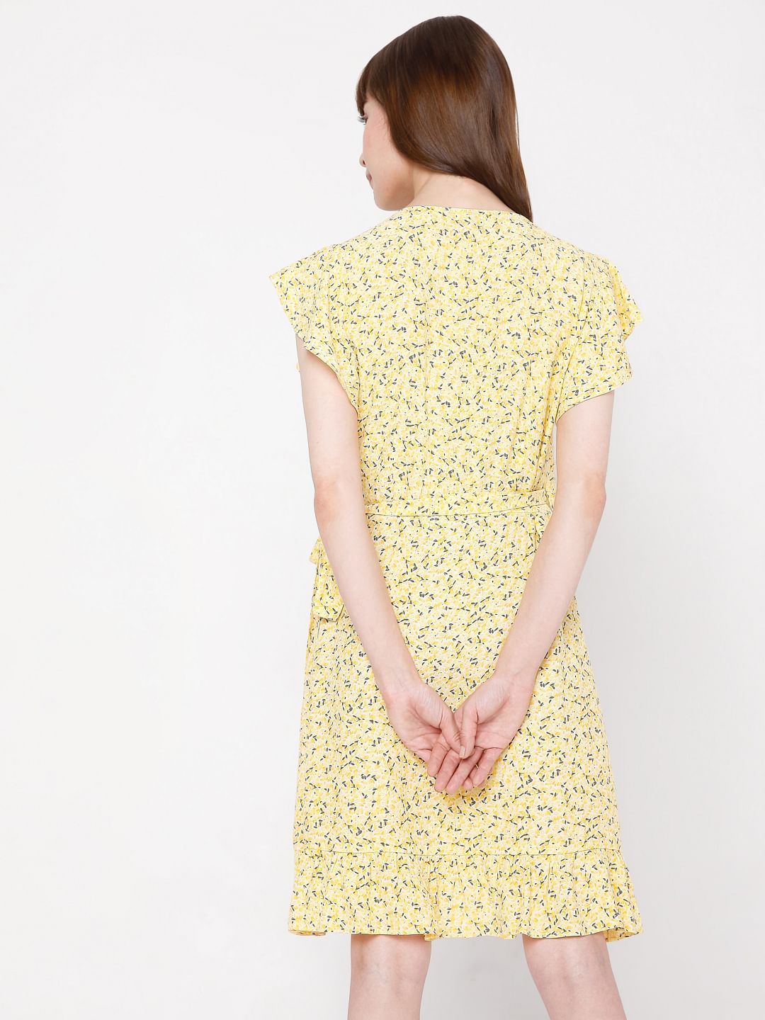 Yellow Floral Mini Dress