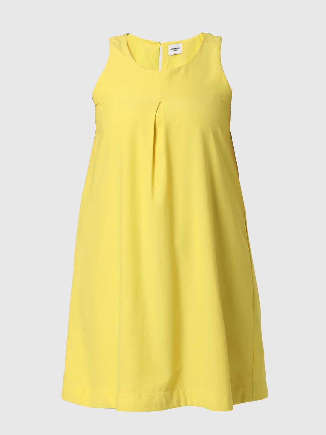 Curve Yellow Sleeveless Shift Dress