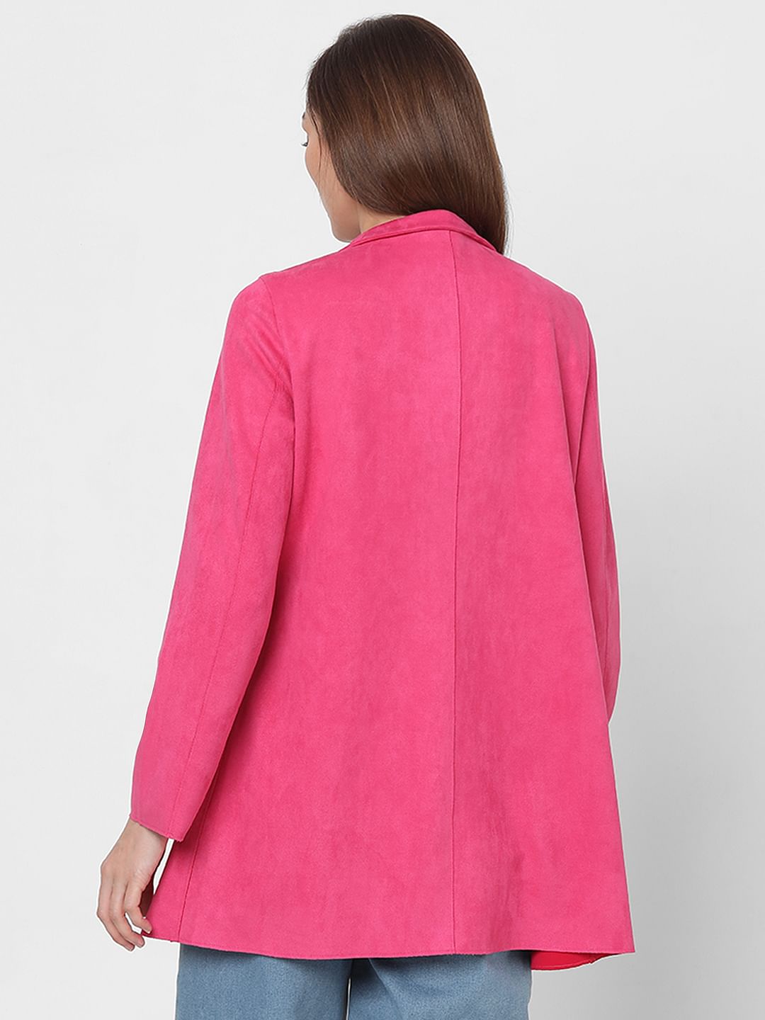 Fuchsia Pink Suede Jacket