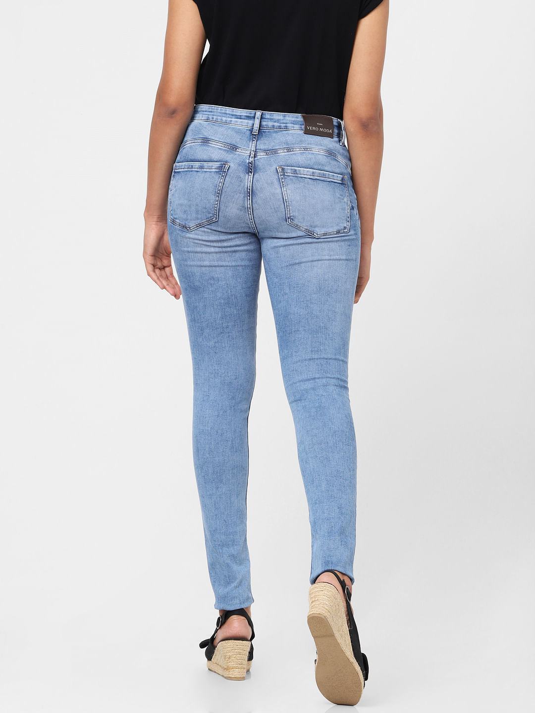 Light Blue Distressed Pushup Wendy Skinny Jeans