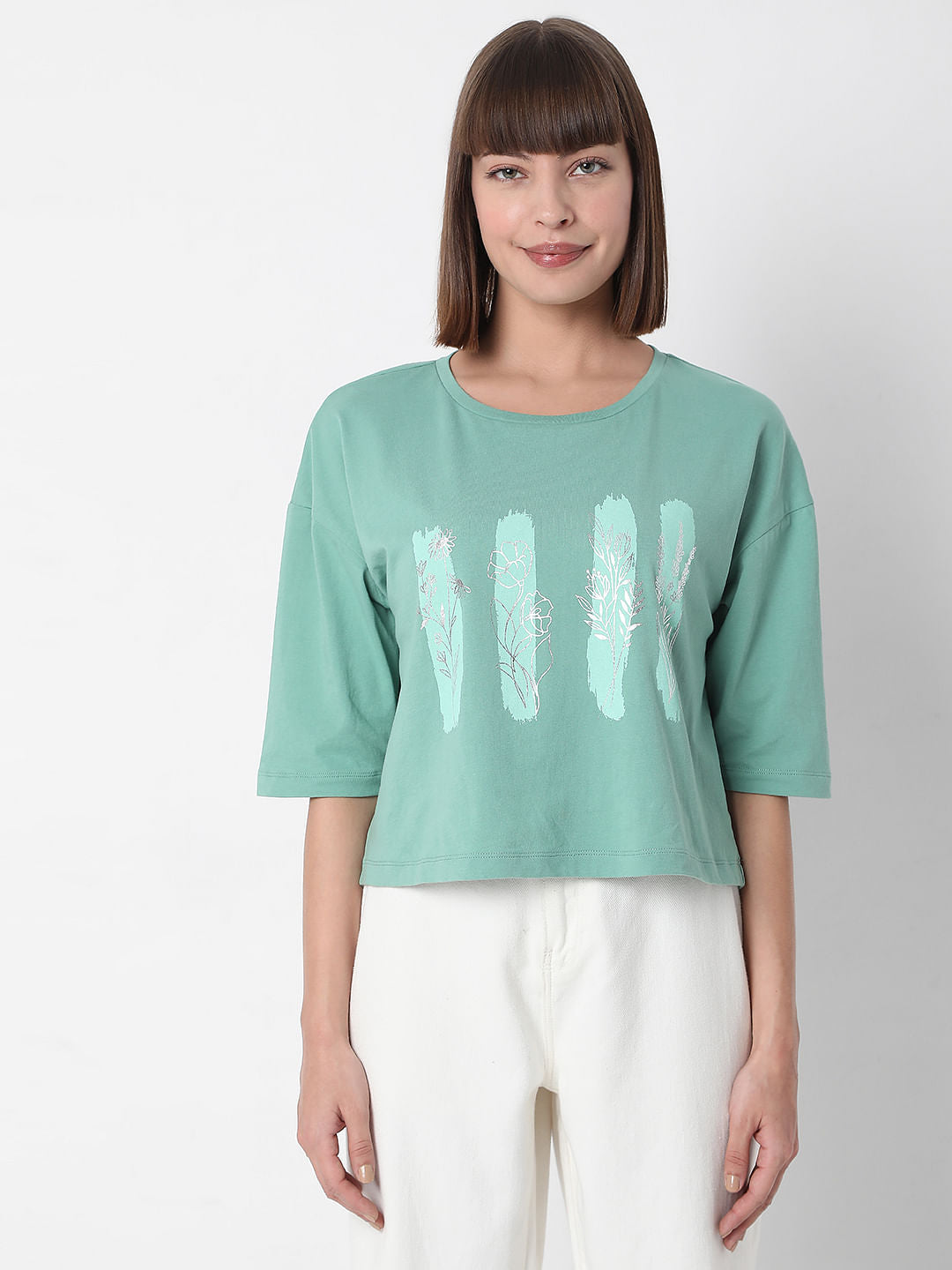 Green Graphic Print T-Shirt
