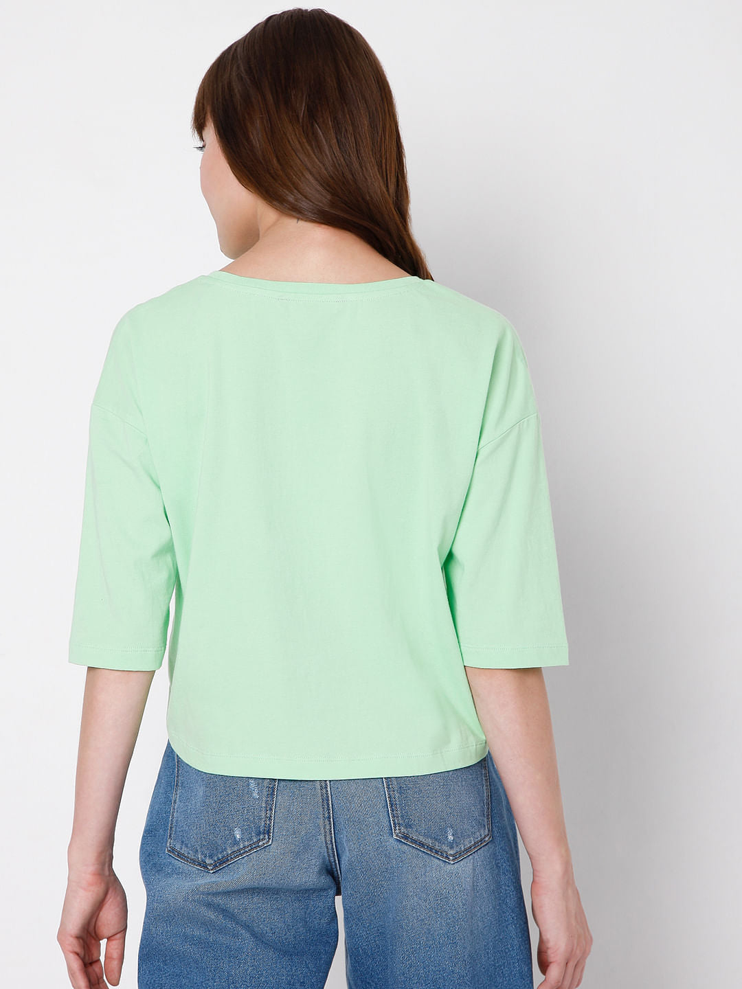 Green Text Print T-Shirt