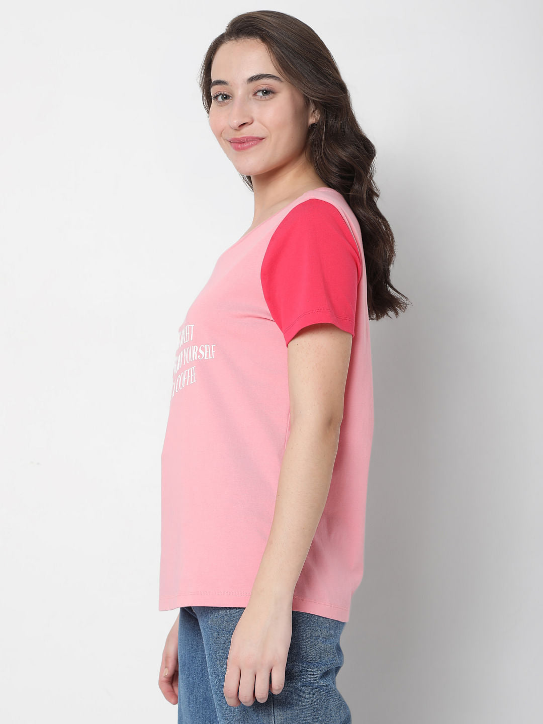 Pink Colourblocked T-Shirt