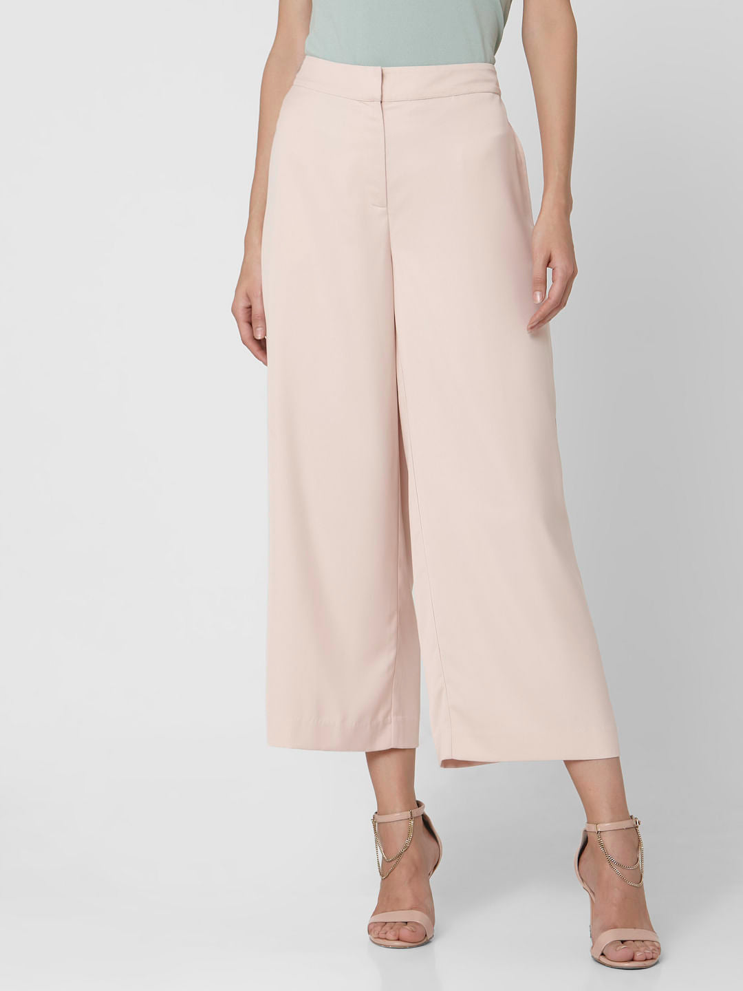 Soft Pink Mid Rise Culottes