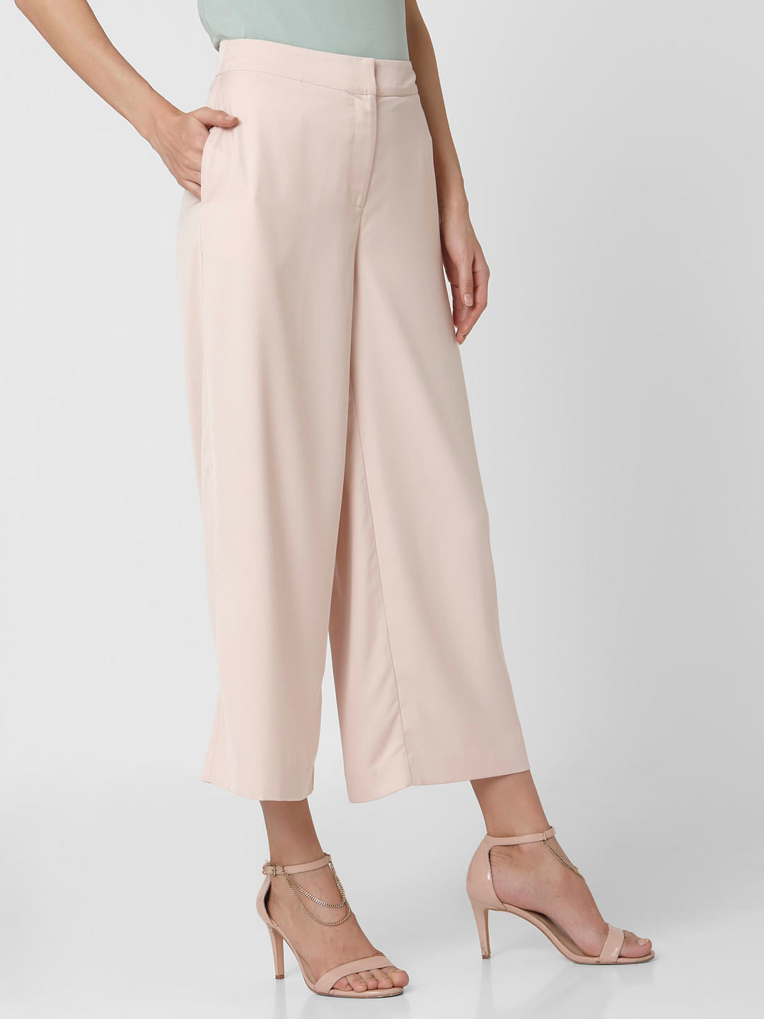 Soft Pink Mid Rise Culottes