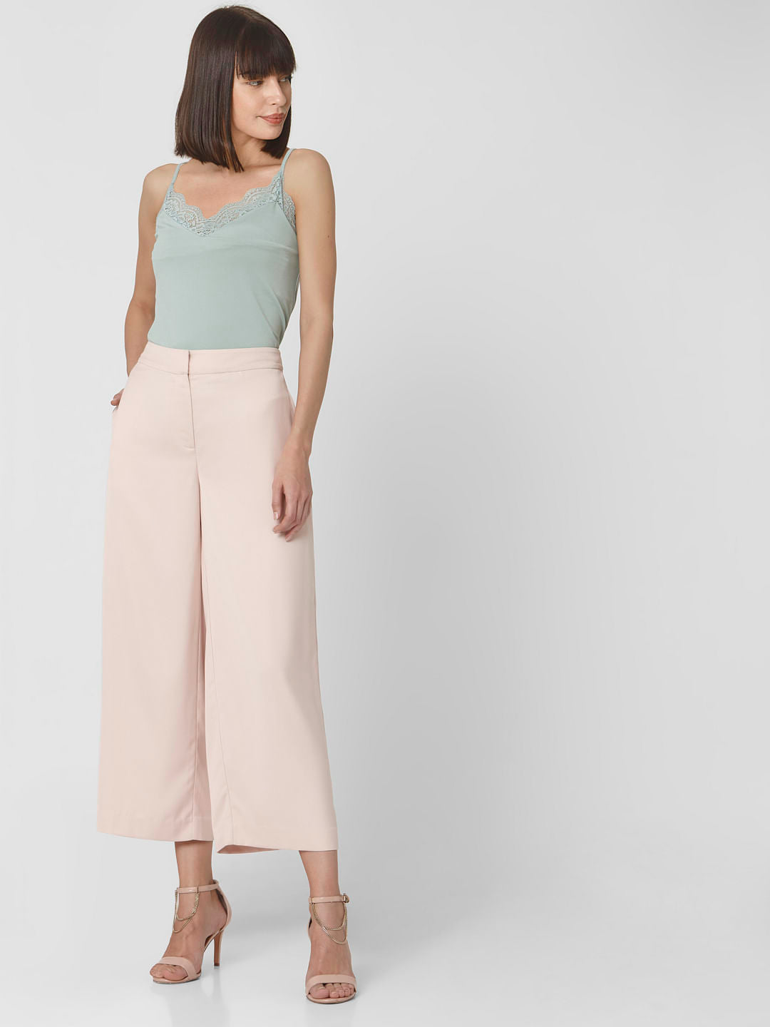 Soft Pink Mid Rise Culottes