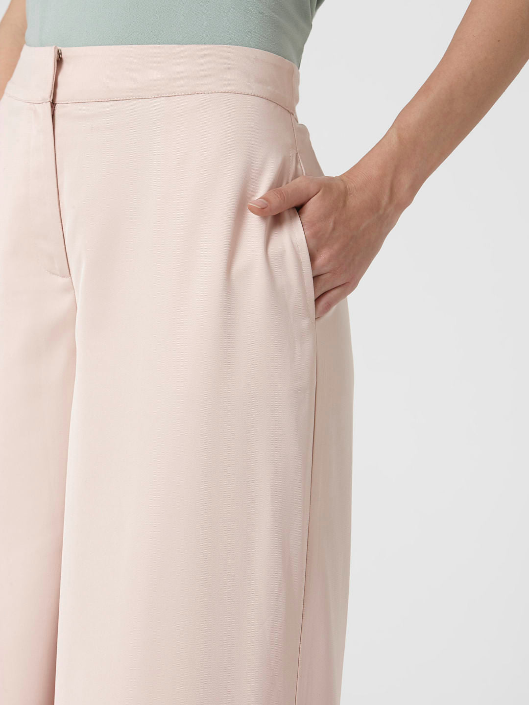 Soft Pink Mid Rise Culottes