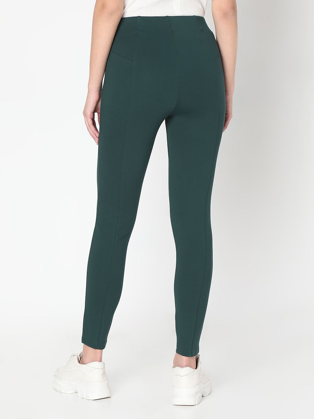Green High Rise Jeggings