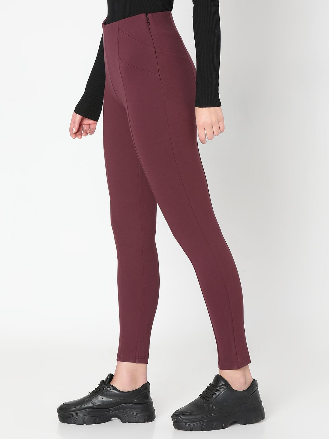 Wine High Rise Jeggings