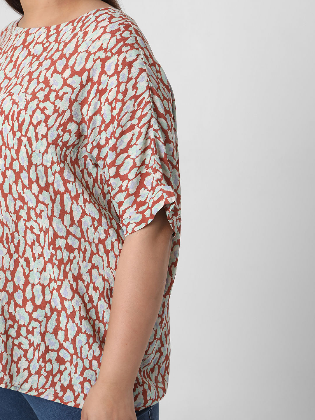 Curve Brown Animal Print Top