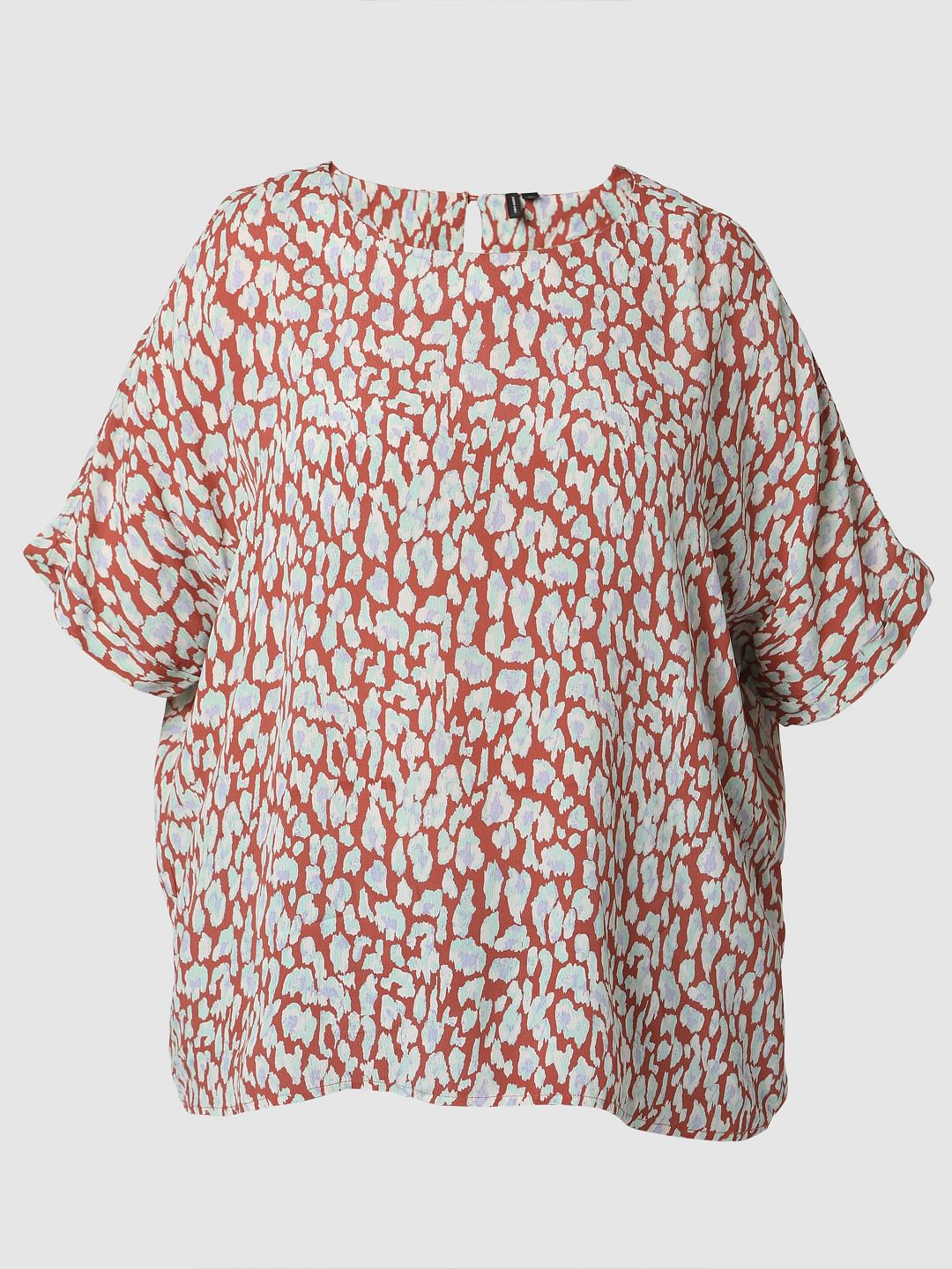 Curve Brown Animal Print Top