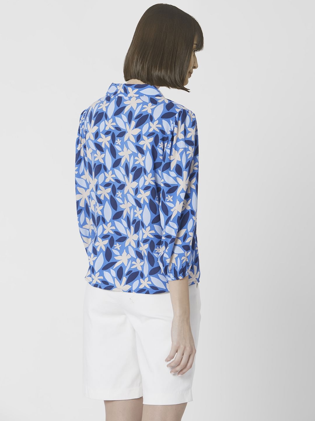 Blue All Over Floral Print Shirt
