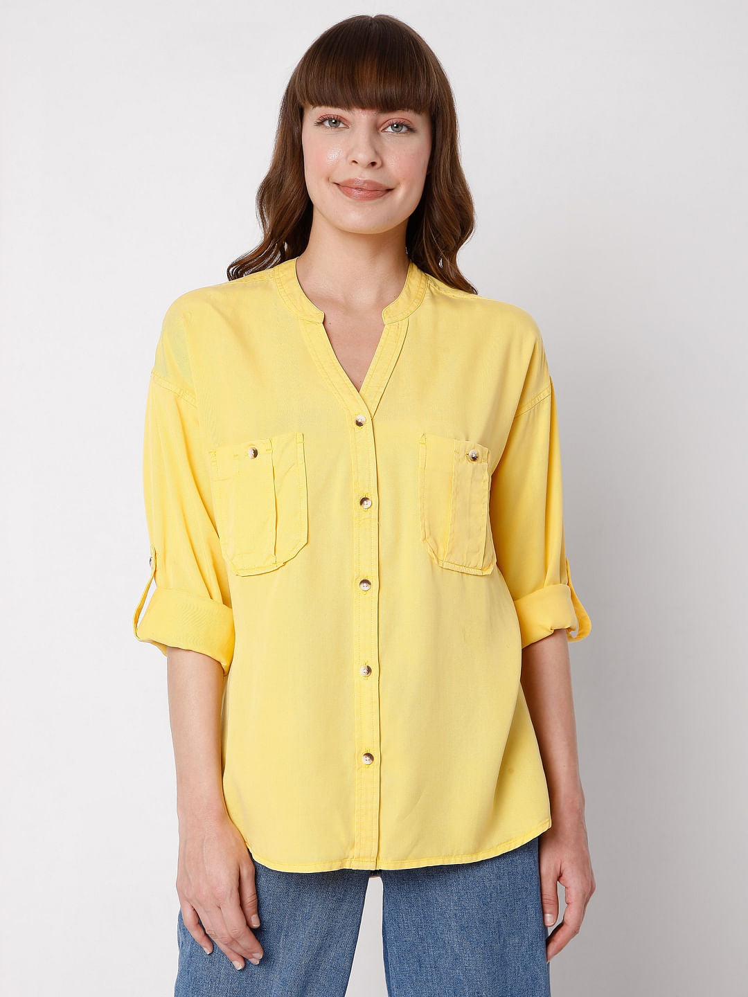 Yellow Solid Shirt