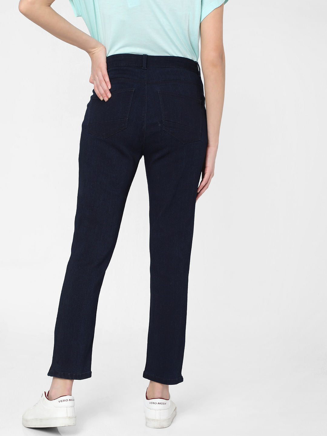 Dark Blue Mid Rise Skinny Jeans