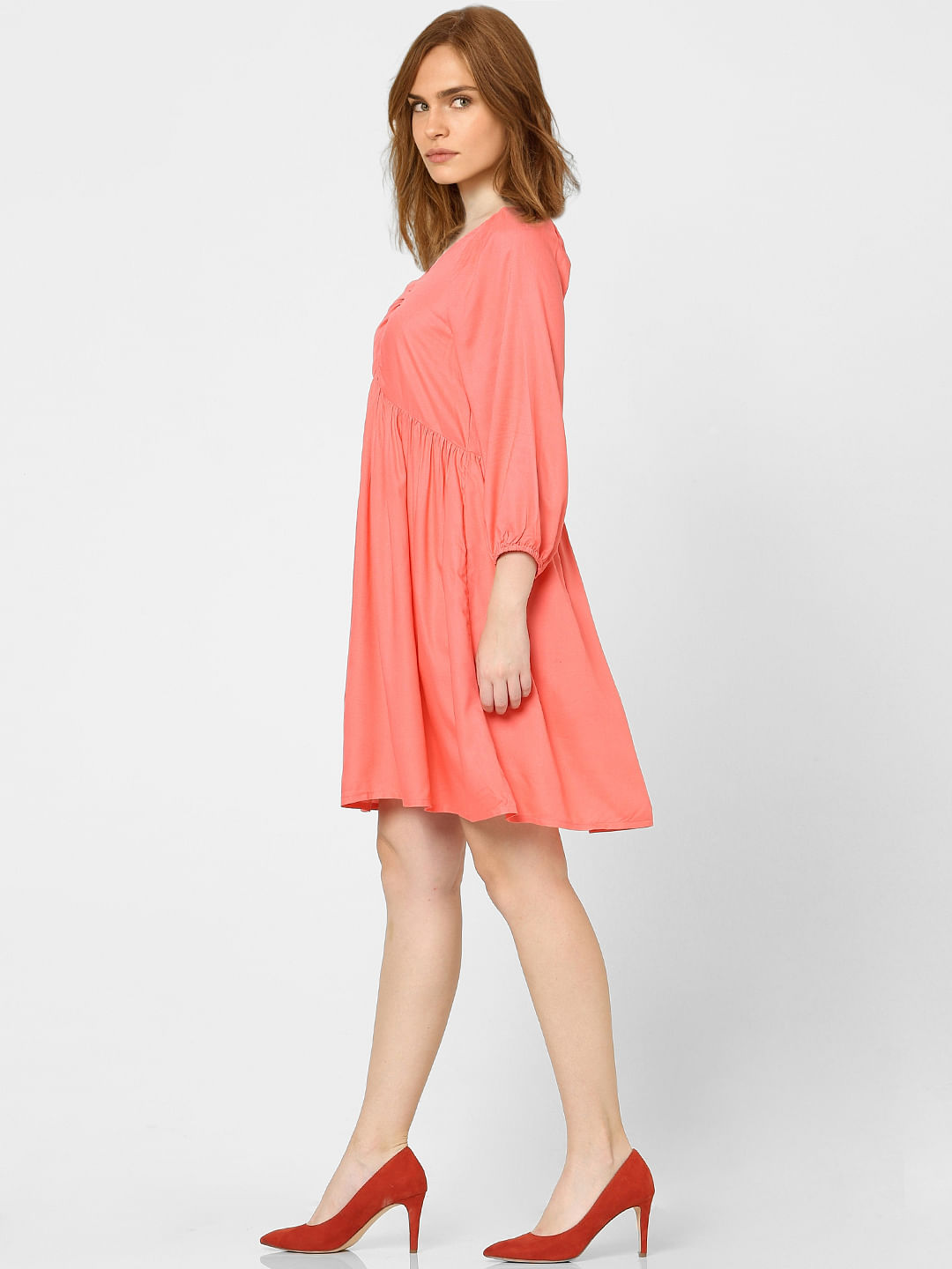 Red Ruched Dress