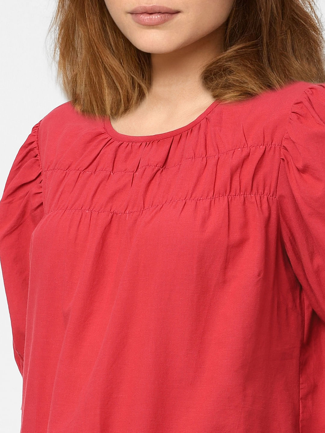 Red Embroidered Top