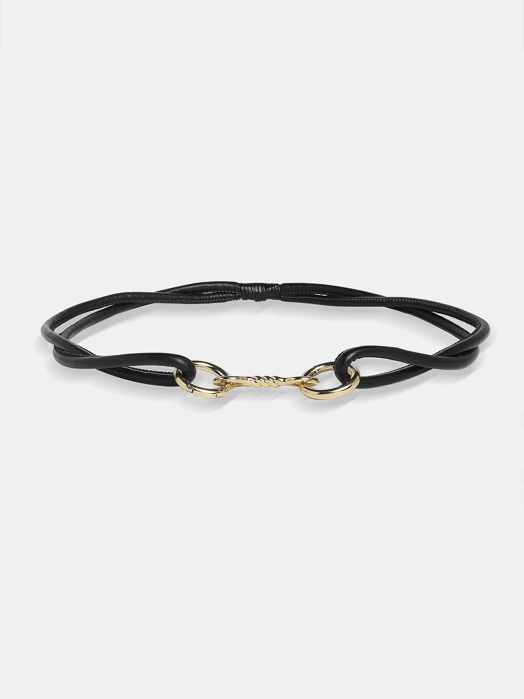 Black Twisted Cord Dress Belt