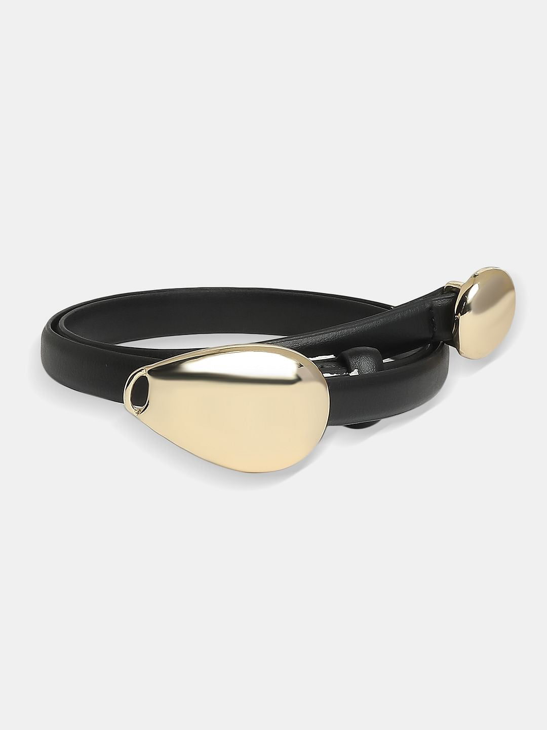 Black Snap Buckle Dress Belt