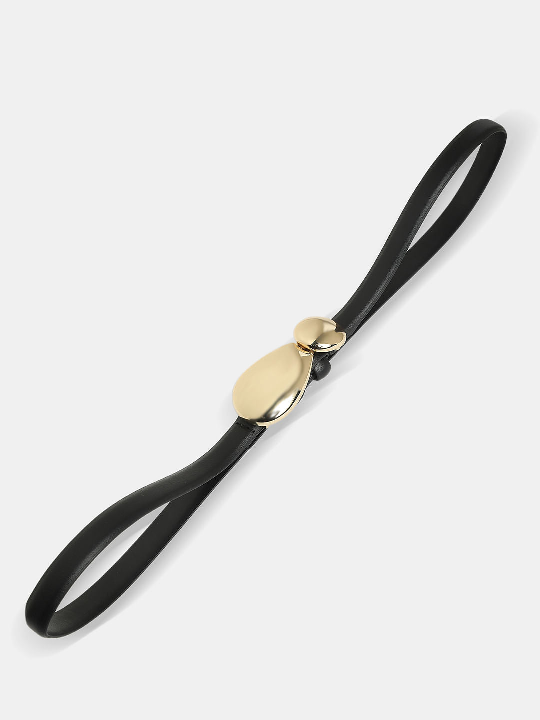 Black Snap Buckle Dress Belt