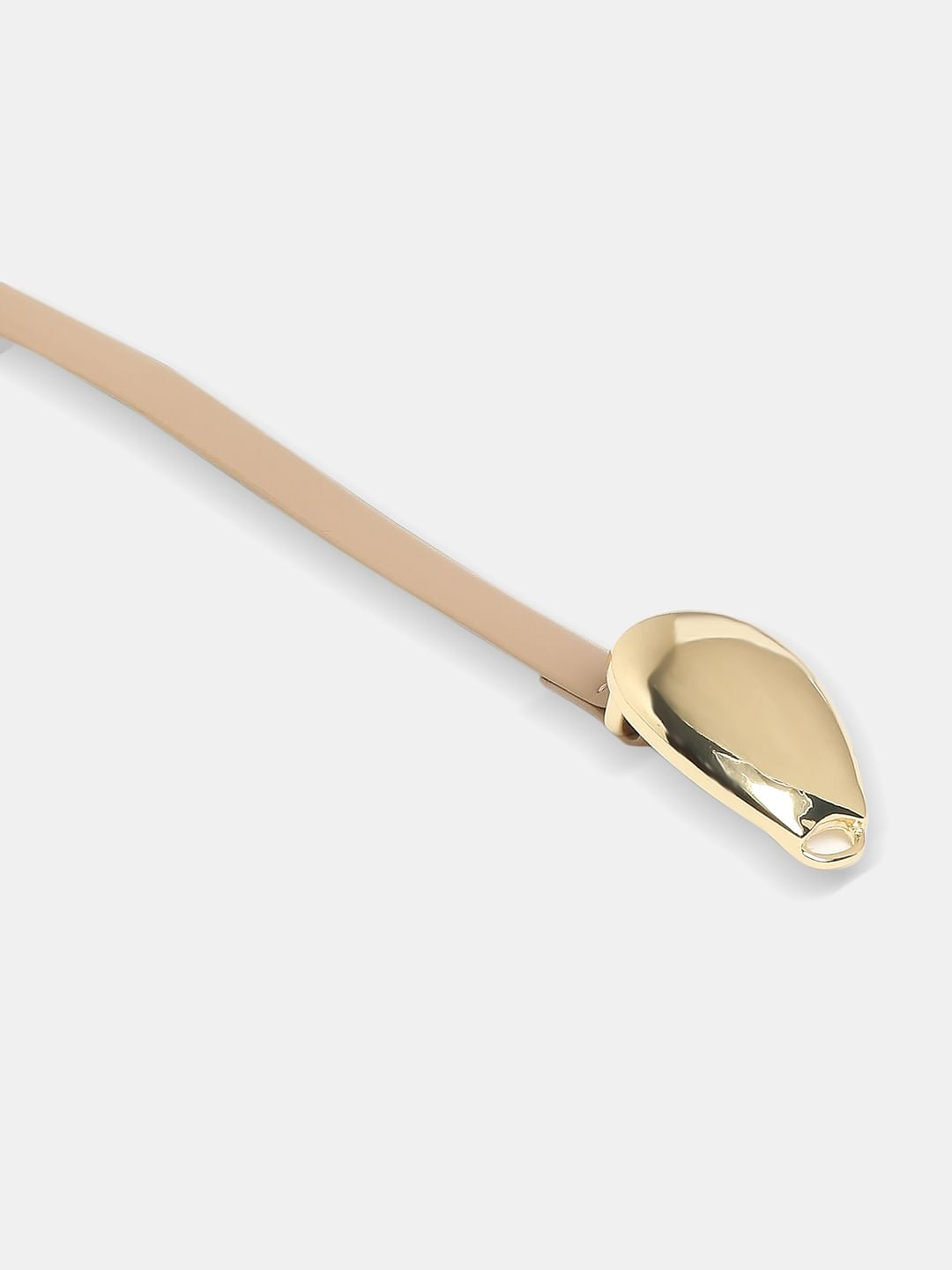 Beige Snap Buckle Dress Belt