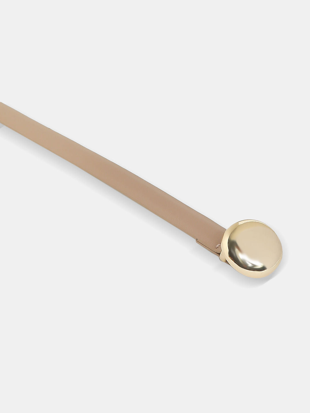 Beige Snap Buckle Dress Belt