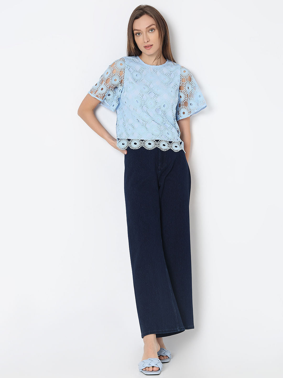 Light Blue Lace Top