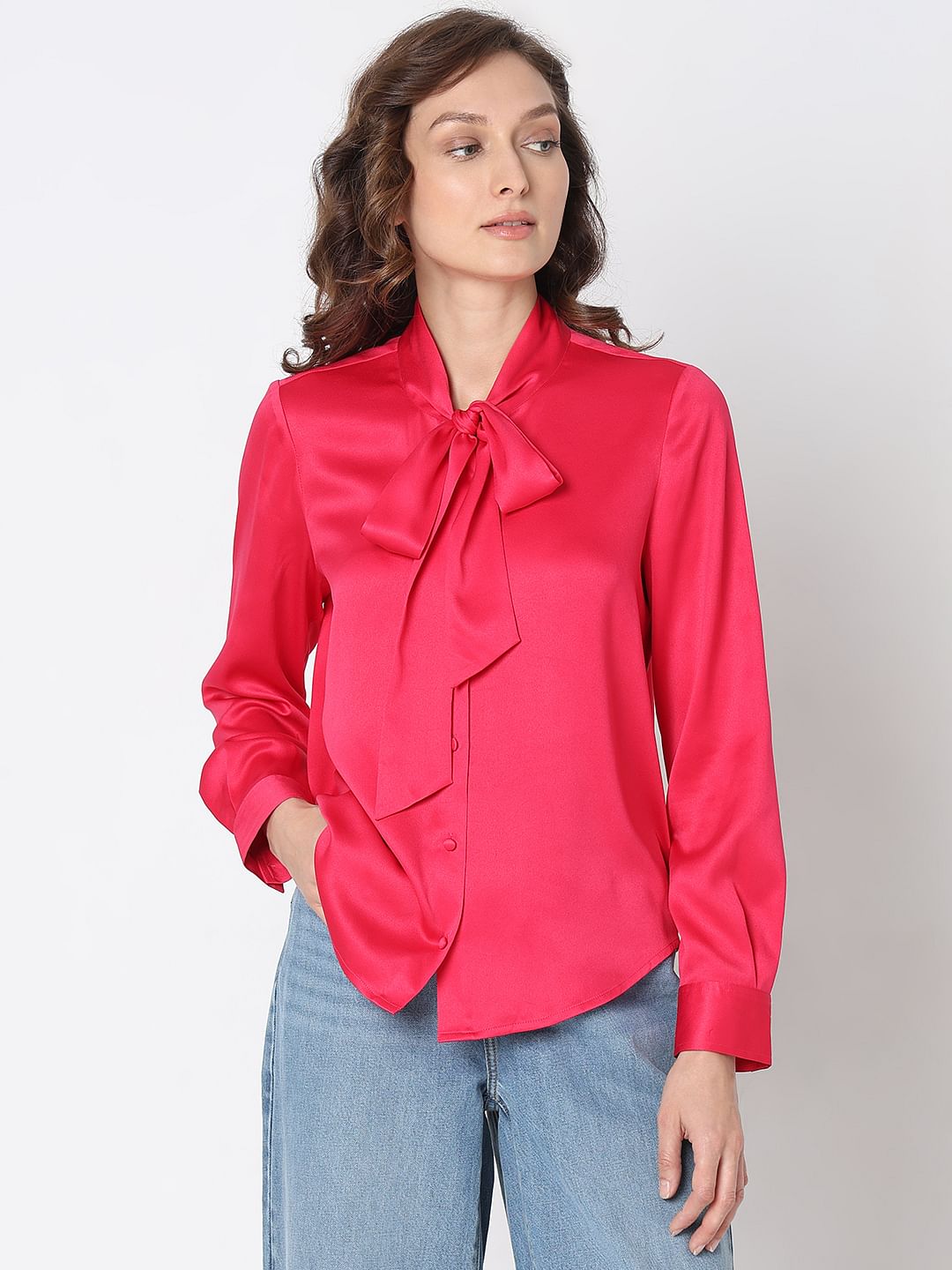 Pink Satin Top