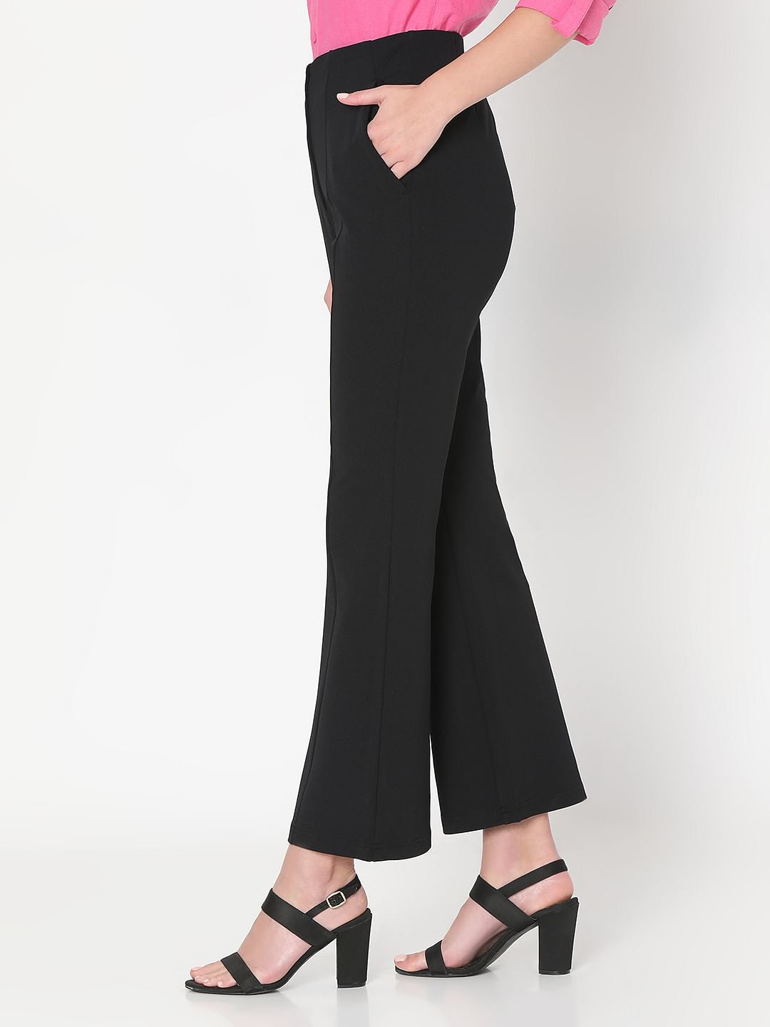 Black High Rise Flared Pants