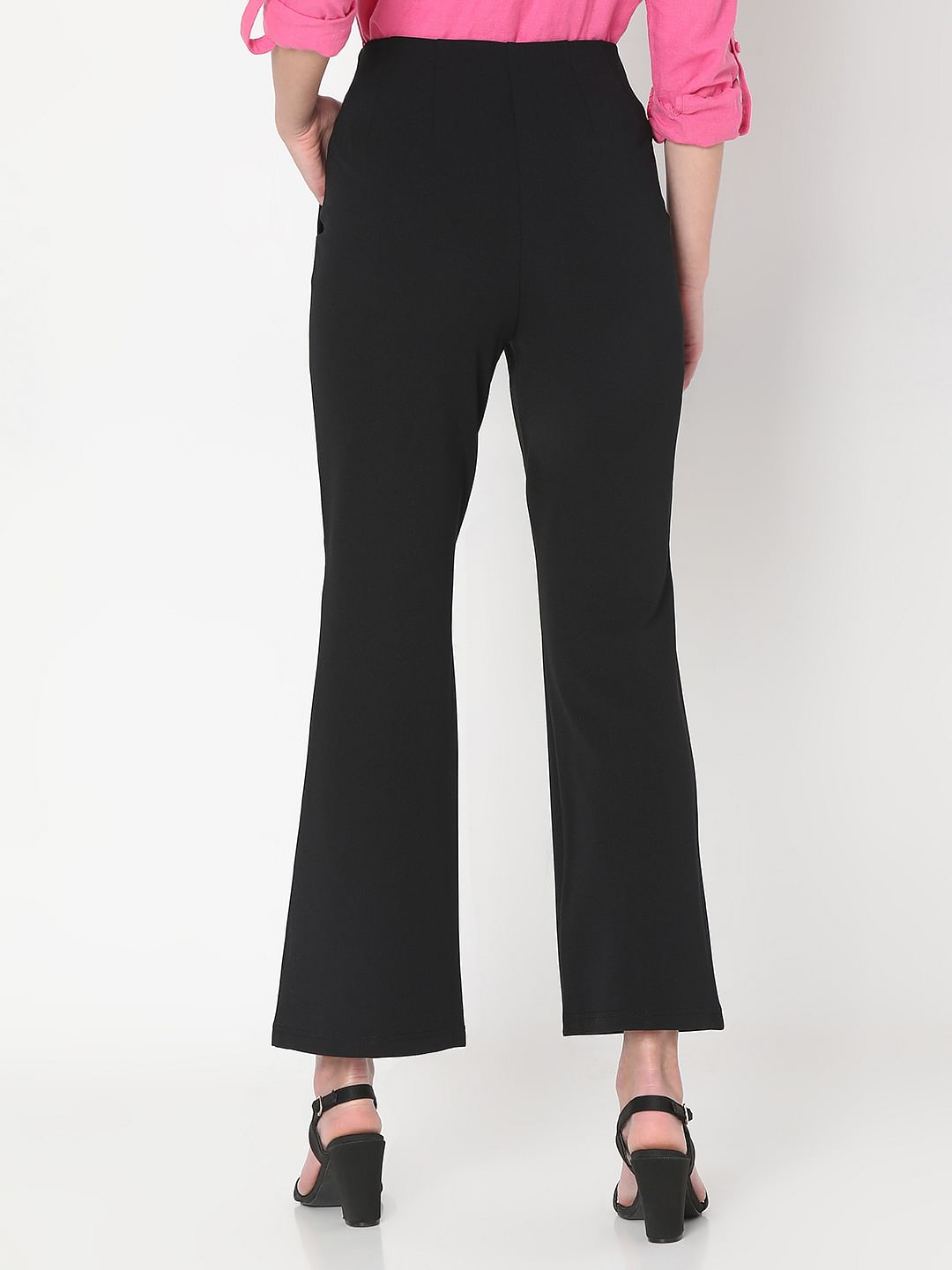 Black High Rise Flared Pants