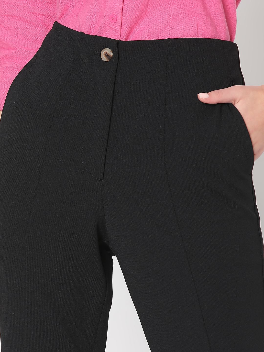 Black High Rise Flared Pants