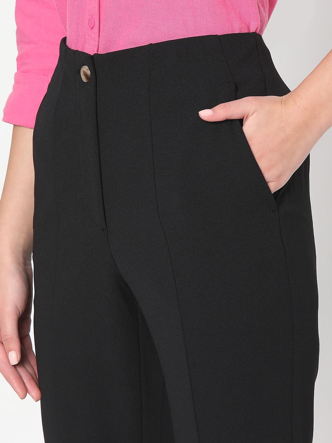 Black High Rise Flared Pants